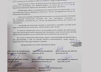 CÂMARA DE IBIRAPUITÃ TERÁ SESSÃO EXTRAORDINÁRIA PARA DECIDIR SOBRE DESTITUIÇÃO DA VEREADORA ROBERTA MÜLLER DA PRESIDENCIA DO LEGISLATIVO