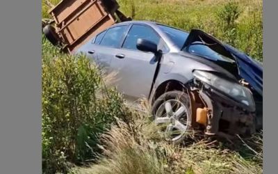 HOMEM FICA FERIDO EM ACIDENTE NA ERS-332