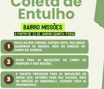 PREFEITURA DE SOLEDADE ALERTA QUE ENTULHOS NA CALÇADA NÃO SERÃO RECOLHIDOS