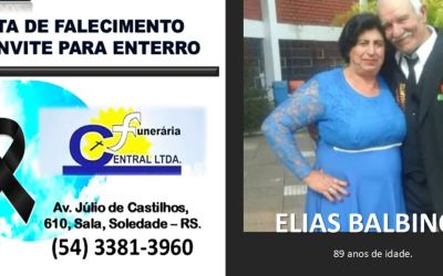 NOTA DE FALECIMENTO E CONVITE PARA ENTERRO
